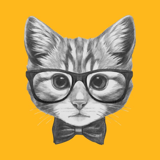 Cat with glasses and bow tie by AnimalsFashion