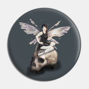 Dark Fairy on a Skull Pin