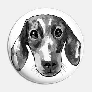 Black and white dachshund dog Pin