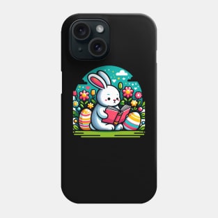 Cute Rabbit Watercolor Book Reading Bunny Phone Case