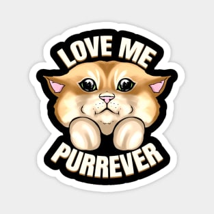 Cat Says Love Me Forever On Purrsday Magnet