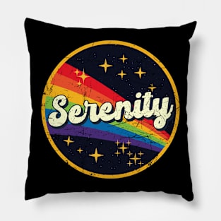 Serenity // Rainbow In Space Vintage Grunge-Style Pillow