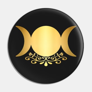 Gold Triple Goddess Moon Pin