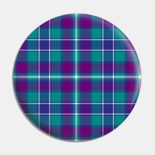 Sea Green, Purple and Blue Tartan Pattern Pin