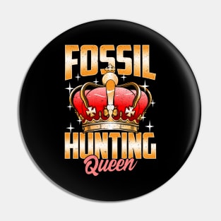 Cute Fossil Hunting Queen Girl's Paleontology Pin