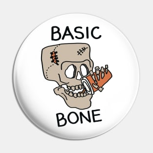 Basic Bone Simple Pleasure, Skull Skeleton Drinking Coffee, Caffeine Addicts Pin