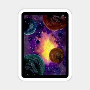 Colorful Space and Planets Magnet