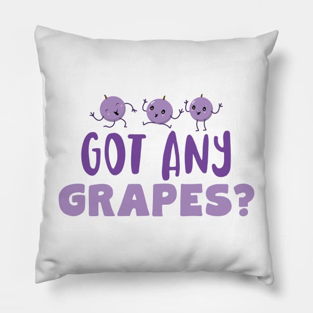 Got Any Grapes Pillow by Jitterfly