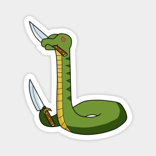 Double wielder , snake with knife! Magnet