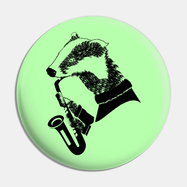 Badger Saxophone Pin by mailboxdisco
