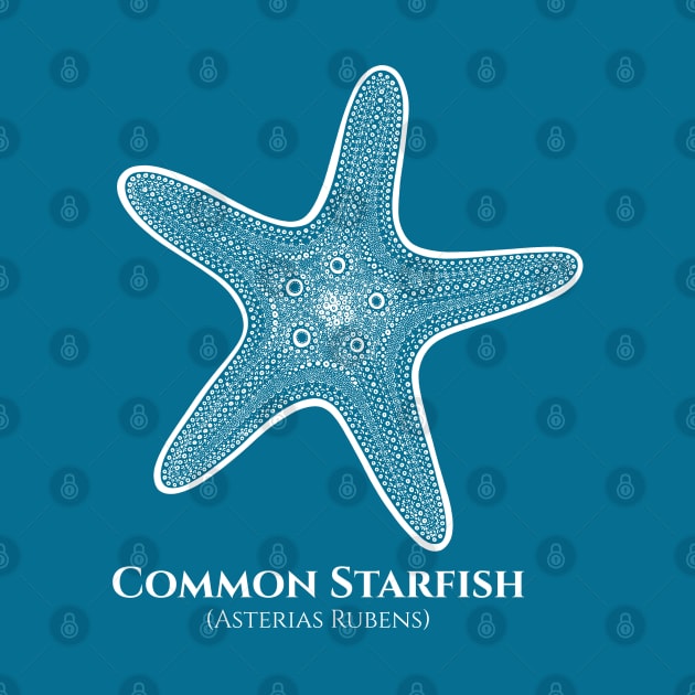 Common Starfish with Common and Scientific Names - marine design by Green Paladin