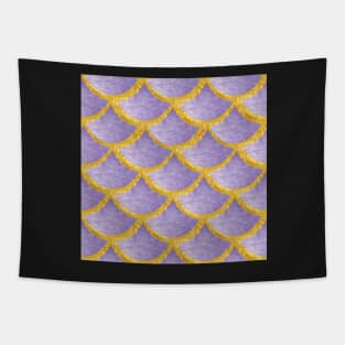 Mermaid Pattern Gold violet Tapestry