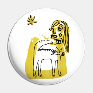 woman cat Pin