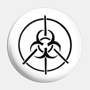 Peace Through Quarantine (black logo) Pin