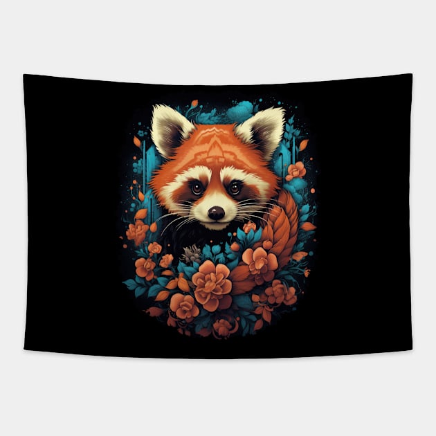 Adorable Red Panda Design - Cute Wildlife Art Tapestry by Whimsy Works