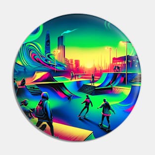 Cyberpunk Skatepark Neon uv reactive Nights Pin