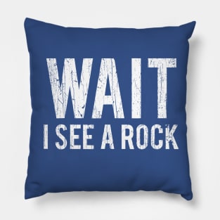 Wait I See A Rock Pillow