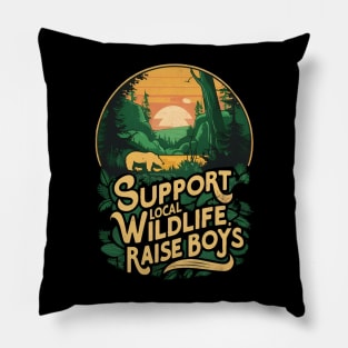 Mom of boys wildlife Pillow