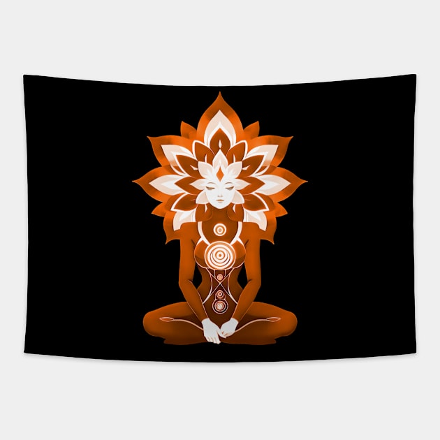 Aura Orange Meditation 03 Tapestry by CGI Studios