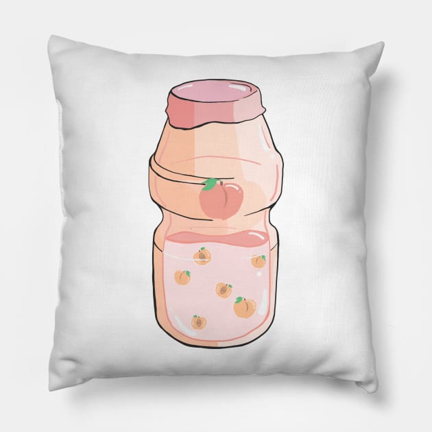 Peach Yogurt Drink! Pillow by jenartfart