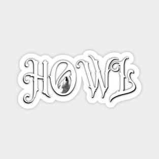 Howl, Wolf Howling Magnet