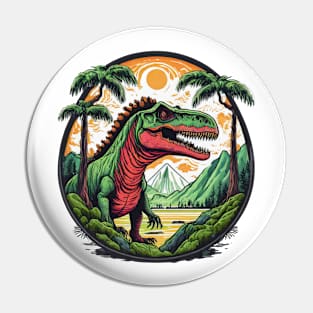 Dinosaur rounded color design Pin