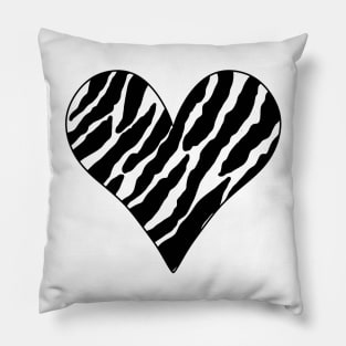 Zebra print heart Pillow