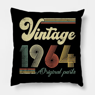 Retro Vintage 1964 Made In 1964 60 Years Old 60th Birthday Pillow