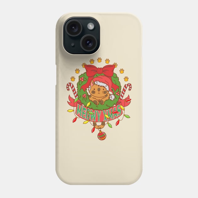 meowy xmas :cookie cat Phone Case by ekkimu