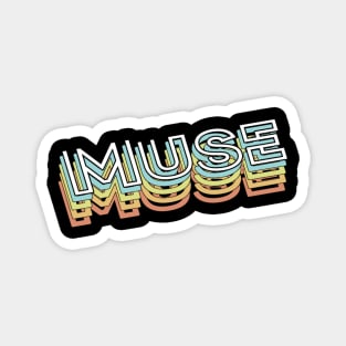 Muse Retro Typography Faded Style Magnet