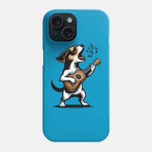 Dog Playing Guitar Singing Jack Russel Terrier Dog Funny Phone Case