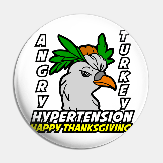 Angry Turkey - Happy Thanksgiving Pin by FooVector