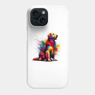 Vibrant Flat-Coated Retriever in Colorful Splash Art Style Phone Case