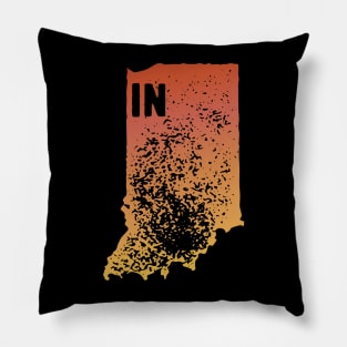 US state pride: Stamp map of Indiana (IN letters cut out) Pillow