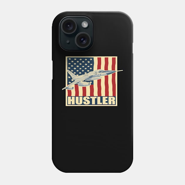 B-58 Hustler US Bomber Aircraft Plane USAF Airplane USA Flag Phone Case by BeesTeez