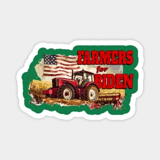 Farmers for Biden Farming Farm Patriotic American Flag Patriotism USA American Pride Joe Biden Magnet