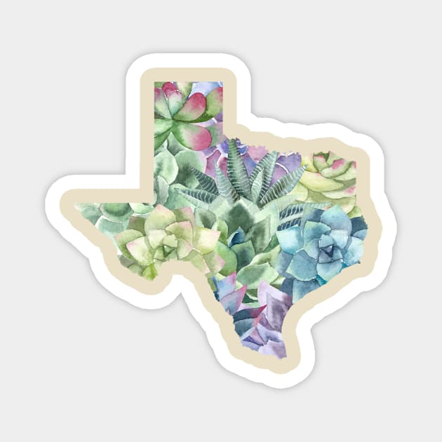 Succulent Texas Magnet by Morgan Jane Designs