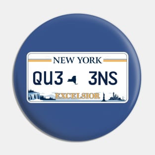 Queens car license plate Pin