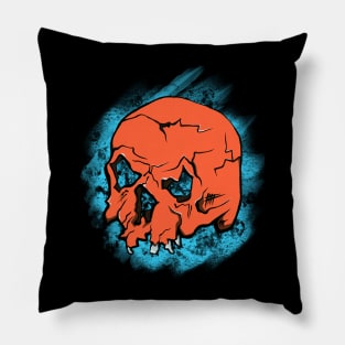 Orange skull Pillow