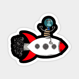 Robot Pirate in Space Magnet