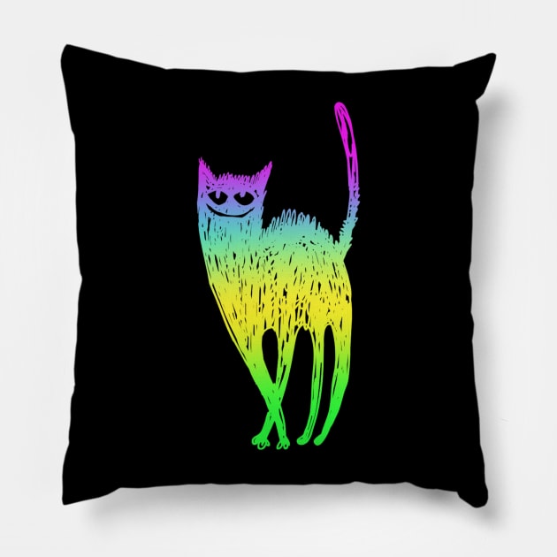 angry cat Pillow by sandyland