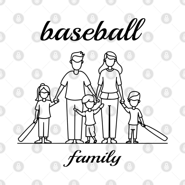 Baseball Fan Family - Black by PureJoyCraft