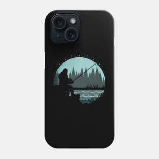 Bigfoot Fishing Moon Night Phone Case