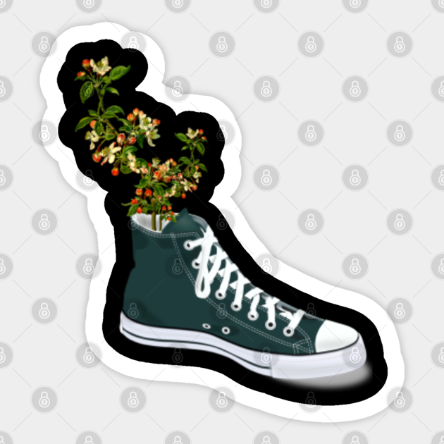 converse with flowers - Converse All - Sticker |