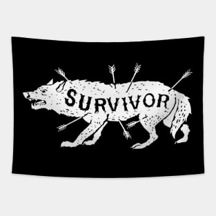 Vintage Wolf Shirt - Survivor - Hipster Rustic Distressed Tapestry