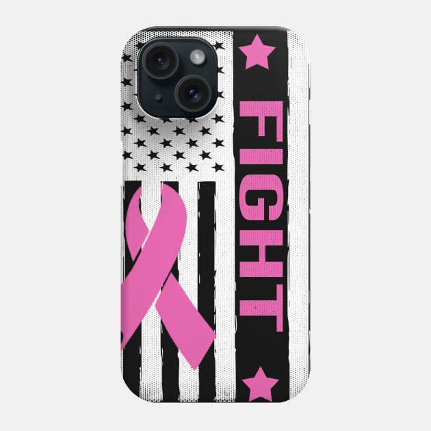 Fight USA Flag Breast Cancer Awareness Month Phone Case by nadinecarolin71415