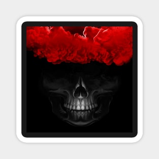 Trick or Treat Red Smoke Skull Magnet