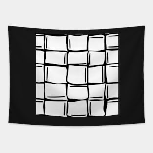 Black and white wonky ice cubes pattern Tapestry