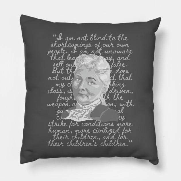 Mother Jones Portrait and Quote Pillow by Slightly Unhinged