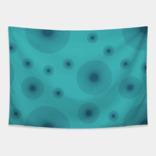 Blue Circles Abstract Tapestry